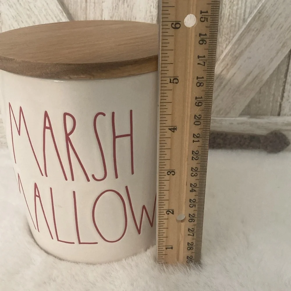 Rae Dunn Marshmallow Cellar with Wooden Lid